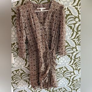 Veronica Beard Brown Printed Mini Wrap Dress